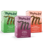 Mighty Leaf Tea Best Sellers Bundle. Green Tea Tropical, Organic Breakfast and Organic African Nectar 15ct tea boxes