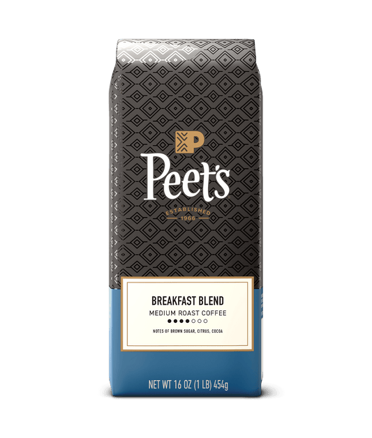 Peet's Coffee Breakfast Blend package on a transparent background