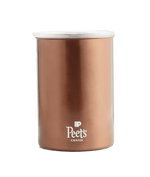 Peet's Coffee Copper airscape canister with lid on