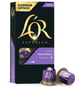 LoR Espresso capsules packaging with two capsules on a white background